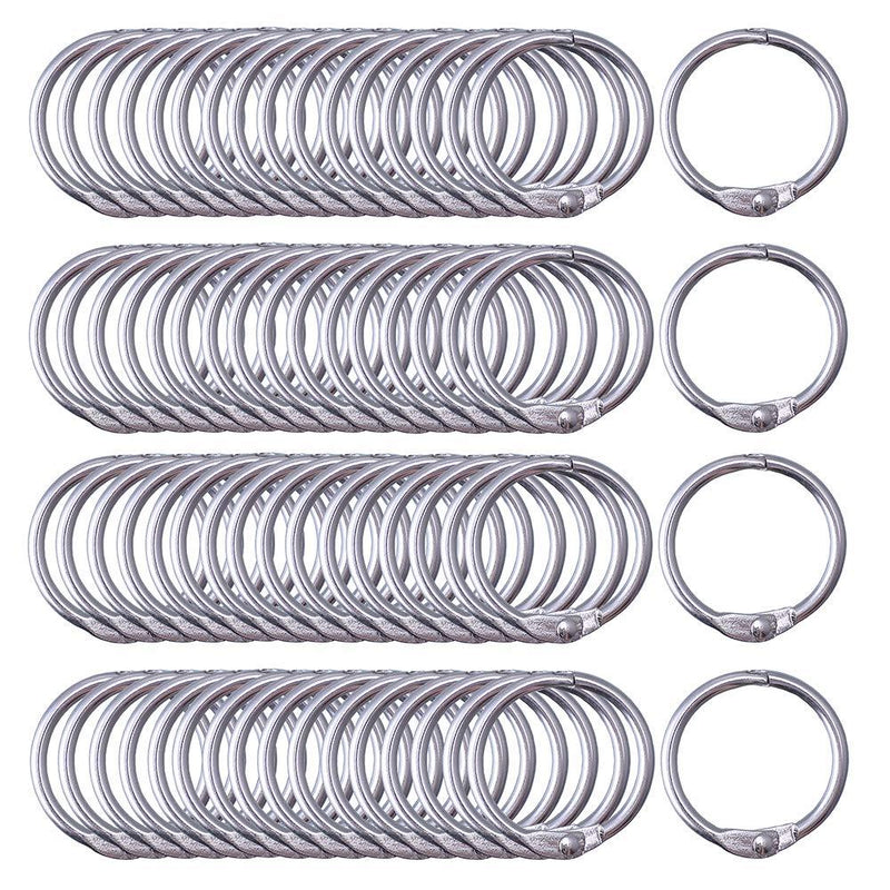 Antner Book Rings 1-Inch Small Binder Rings Nickel Plated Metal Loose Leaf Rings, 120 Pack 1 Inch/25mm