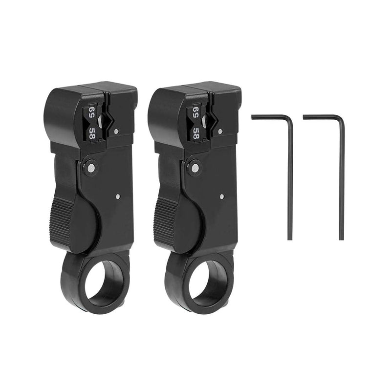 uxcell Rotary Coax Coaxial Cable Stripper Cutter Tool for RG58 RG59 RG62 RG3c RG4c, 3-Blades Model 2pcs