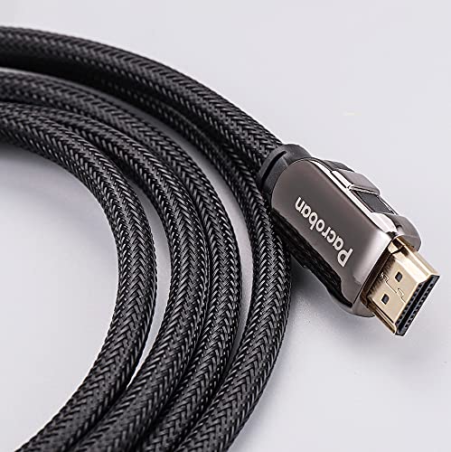Pacroban 8K HDMI 2.1 Braided Cable (10ft) CL3 Rated Supports 48Gbps Ultra High Speed, 10K 8K 5K 4K at 120Hz, 60Hz Dynamic HDR, Dolby Vision, Dolby Atmos 1 10ft