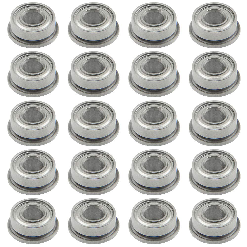 WMYCONGCONG 20 PCS F684ZZ Flanged Bearing 4x9x4mm Double Shielded Mini Ball Bearing for 3D Printer