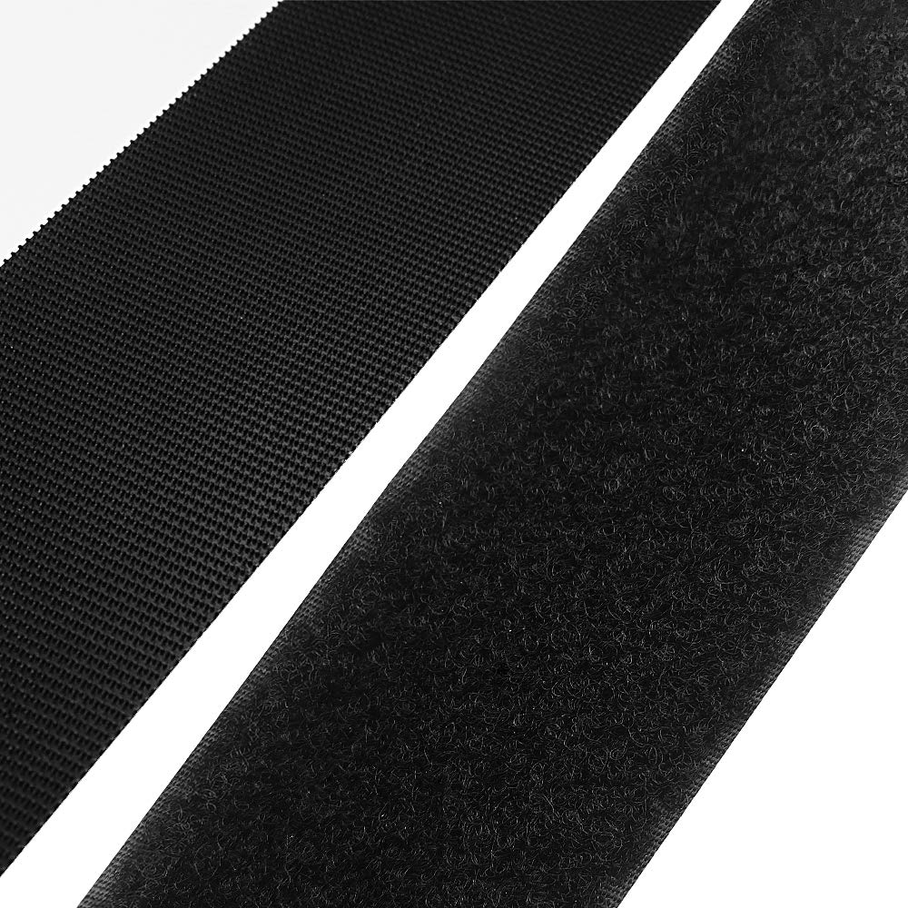 SOON GO Self Adhesive Hook and Loop Tape Strips 1 Inch x 5 Yards Heavy Duty Industrial Strength Fasteners Indoor Outdoor Use Black