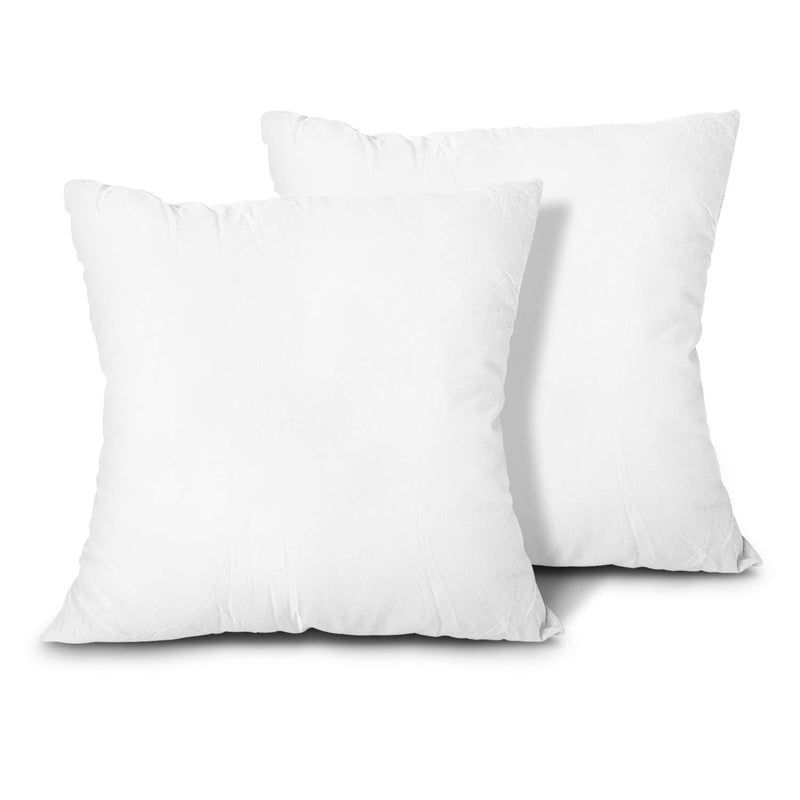 Edow Throw Pillow Inserts, Set of 2 Lightweight Down Alternative Polyester Pillow, Couch Cushion, Sham Stuffer, Machine Washable. (White, 12x12) White