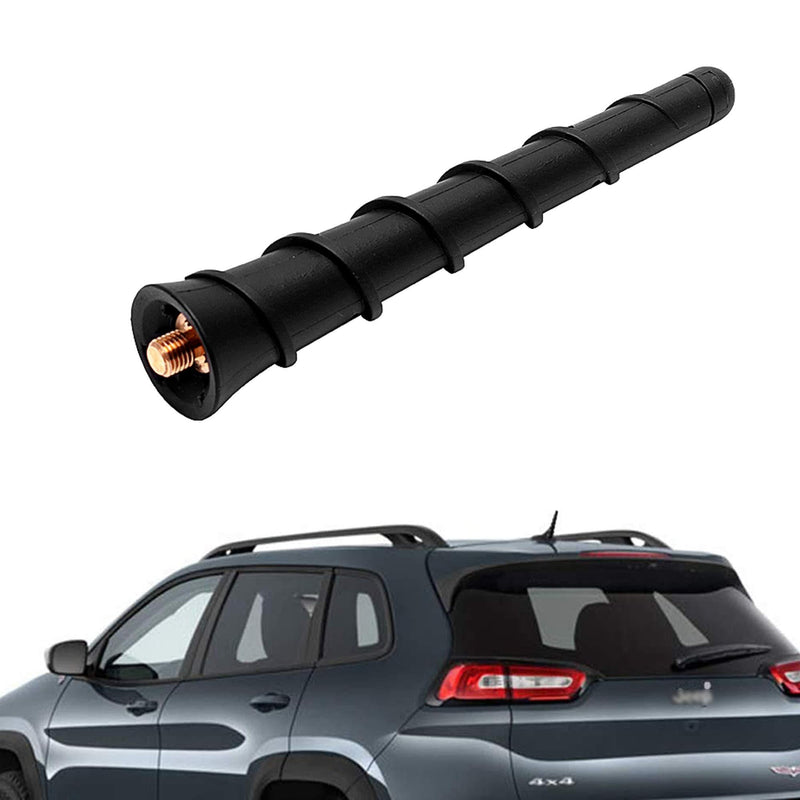 BASIKER Short Antenna Compatible with Jeep Grand Cherokee Liberty Compass Dodge Durango Journey Avenger Dart Chrysler 200 Fiat 500 OEM 5091100AA | 4.5" Flexible Antenna Replacement | Strong Reception 4-1/2 Inch