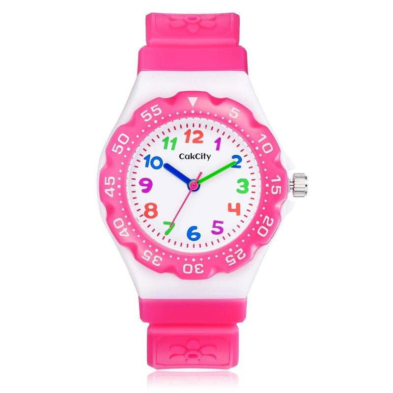 CakCity Kids Watch Waterproof Cute Cartoon Analog Girls Boys Wrist Watch for Little Child Time Teacher for Children 3-10 Year ROSERED