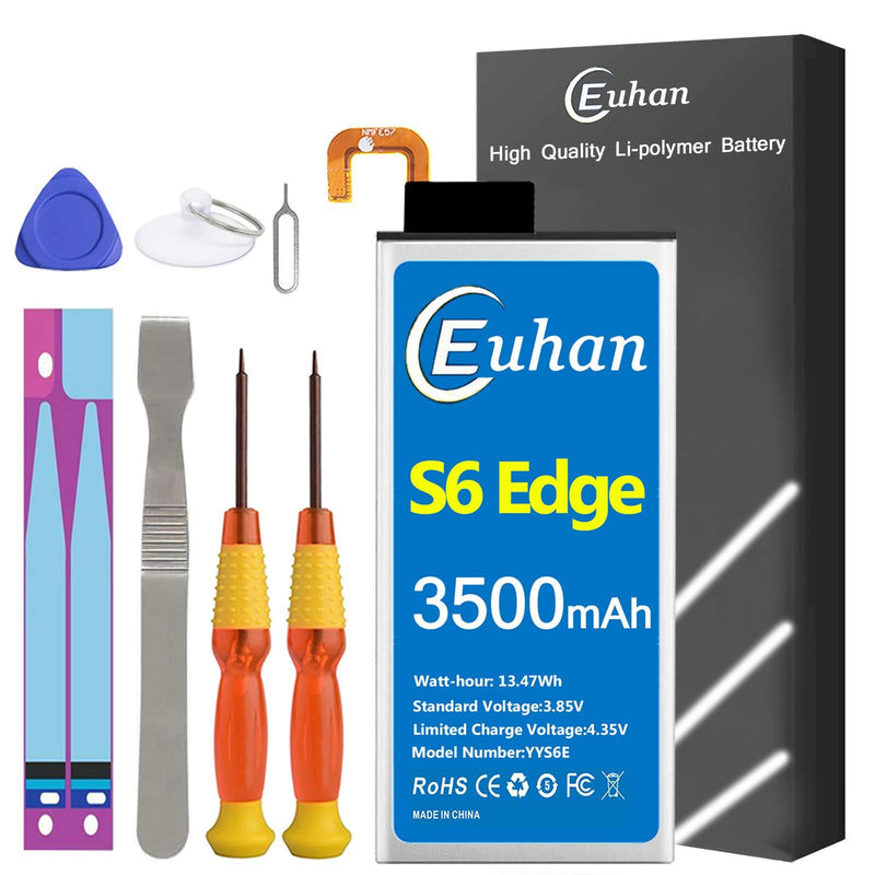 Galaxy S6 Edge Battery, [Upgraded] Euhan 3500mAh Li-Polymer EB-BG925ABE Replacement Battery for Samsung Galaxy S6 Edge SM-G925 G925V G925T G925A G925P G925F with Repair Tools Kit [24 Month Service]