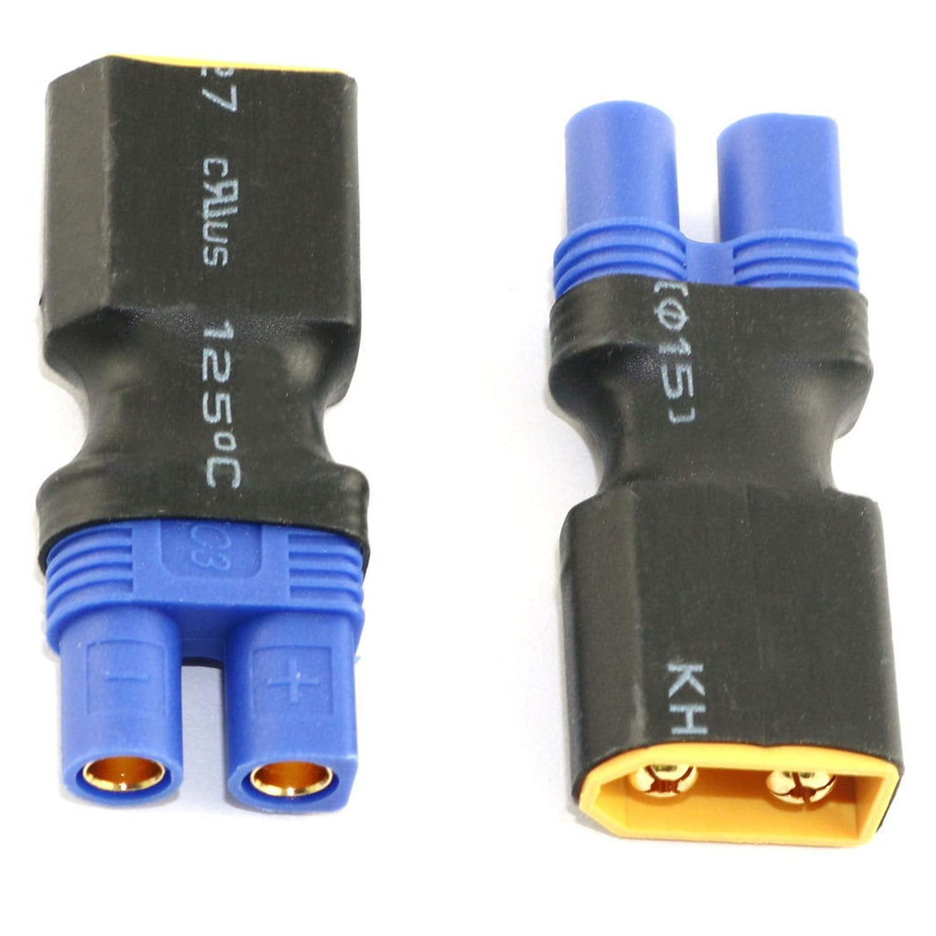 RuiLing 2-Pack XT60 Male to EC3 Female Converter Connector Adapter No Wires