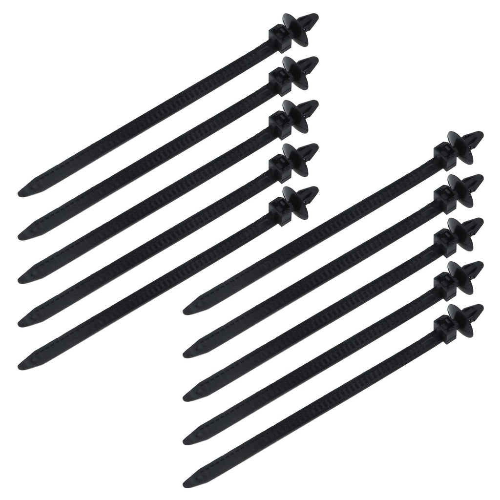 Antrader Nylon Umbrella Wing Arrow Push Mount Cable Tie, for Wire & Cord Management/ Electric/ Industrial/ Household Use, 6.89" x 0.3" Black, 10 Pcs Style 5