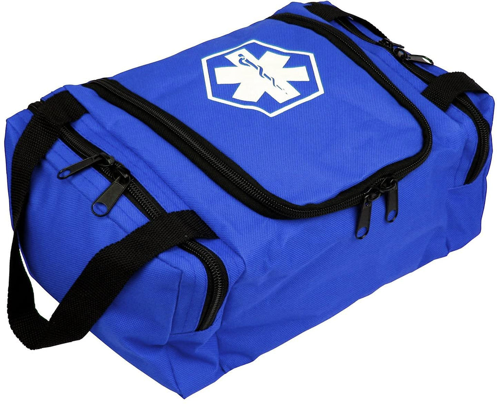 First Aid Responder EMS Emergency Medical Trauma Bag EMT, Fire Fighter, Police Officer, Paramedics, Nurse (Blue) Blue