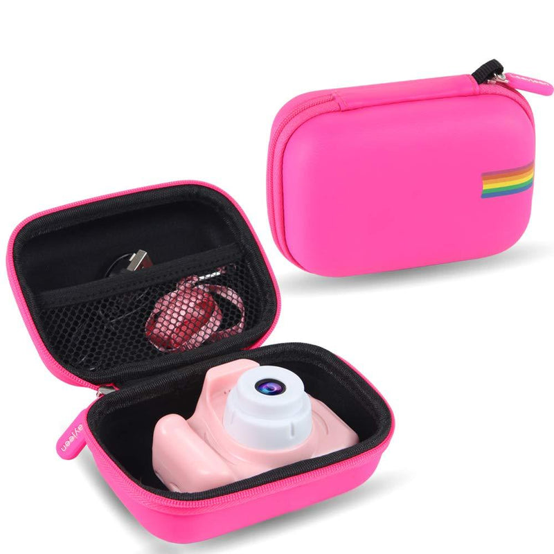 Leayjeen Camera Case Compatible with Seckton,GKTZ,VATENIC,OZMI,PROGRACE,Nine Cube,Rindol,LC-dolida,Desuccus and More Digital Kid Camera Toy Gift - 2-10 Year-Old Girl and boy Birthday Gift(Case Only) Pink