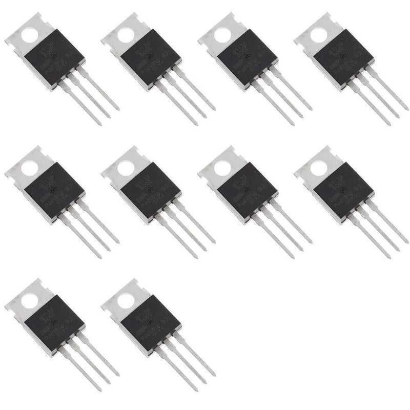 Bridgold 10pcs BT136-600E BT136-600 BT136 TriacThyristor, Gate Trigger 4A/600V, Through Hole, TO-220AB