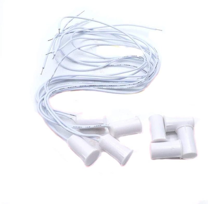 QMseller Recessed Security Alarm Contacts Door Window Sensor Magnetic Reed Switch White 4Pcs