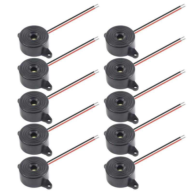 BNYZWOT Active Piezo Buzzer 90 db with Industrial Audio Inside 2-Wire Leads Electric Alarmer DC 3-24V 10Pcs