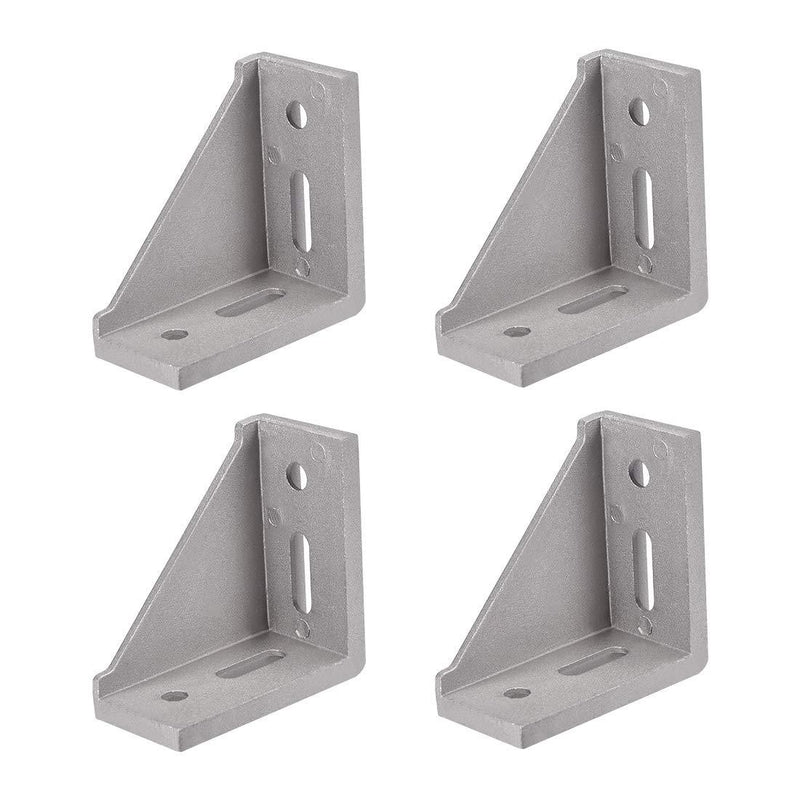 uxcell Corner Bracket Gusset, 80mm x 80mm for 4040 Series Aluminum Extrusion Profile, 4 Pcs (Silver)