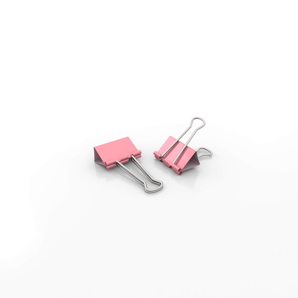 Nctinystore Colored Binder Clips Mini Metal Clamp 5/8-IN / 0.6-inch / 15-mm (Pink, 40-Count) Pink Mini 40-pcs