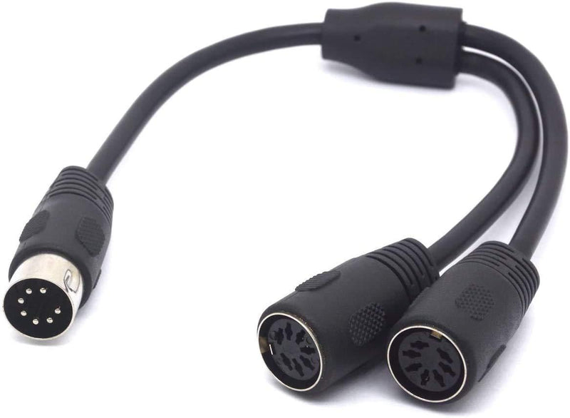 GLHONG 7 Pin Din Splitter Cable, 7- Pin Plug Male to 2 DIN Female Jack Adapter Y Lead for Bang Olufsen Naim Quad Stereo Systems