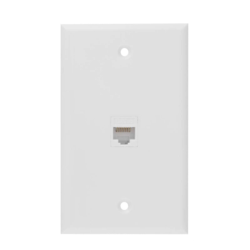 Ethernet Wall Plate, 1 Port Cat 6 RJ45 Keystone Female to Female Wall Plate Compatible with Cat7/6/6e/5/5e Ethernet Devices(2 x Screws Included) 1 Cat 6