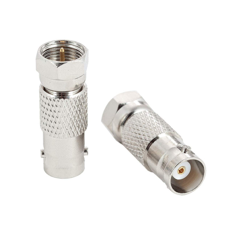 BNC to F Type Adapter, 2-Pack RFAdapter F Male to BNC Female Adapter Coax Connector for RF Radio Antenna and Video Applications