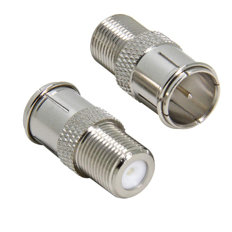 Coax Quick Connect, 2-Pack Ullnosoo F Type Male to Female Push on Connector Adapter Plug for TV, Antenna, Coaxial Cable, RV Satellite Receiver