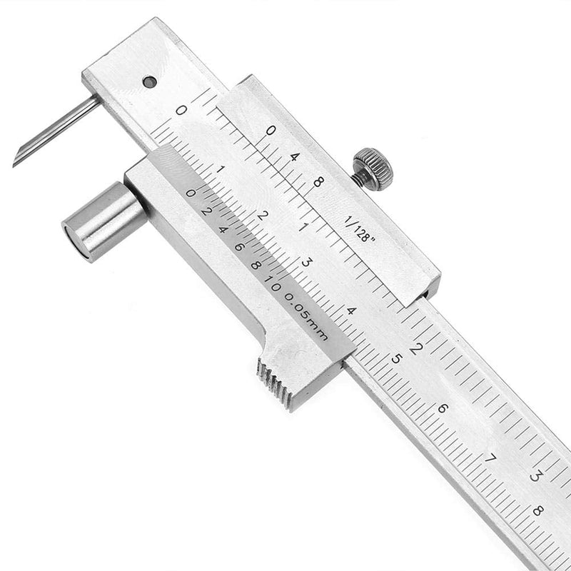 Scribing Caliper, 200mm 8in Dual Scale, Marking Vernier Caliper with Carbide Marking Needle for Scribe on Metal Wood Plastic