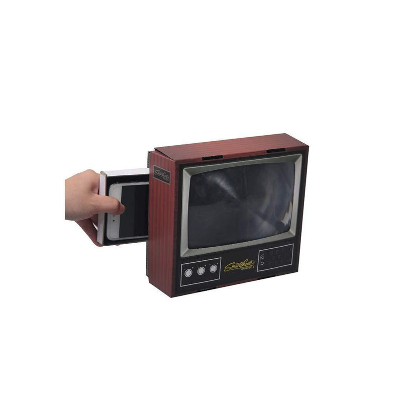 HD 3D Mobile Phone Screen TV Magnifier Amplifier Mini Retro Small 8 Inches Magnifying Glass with Foldable Holder Stand for Any Smartphone Movie Video