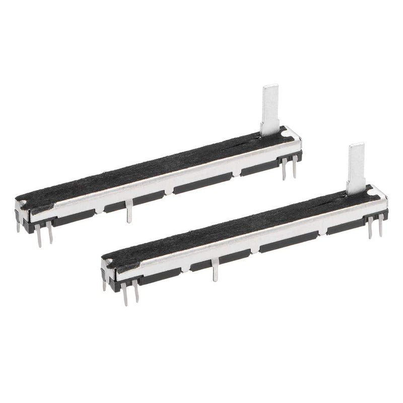 uxcell 2pcs Fader Variable Resistors 75mm Straight Slide Potentiometer B103 10K Ohm Linear Double Potentiometers for Dimming Tuning