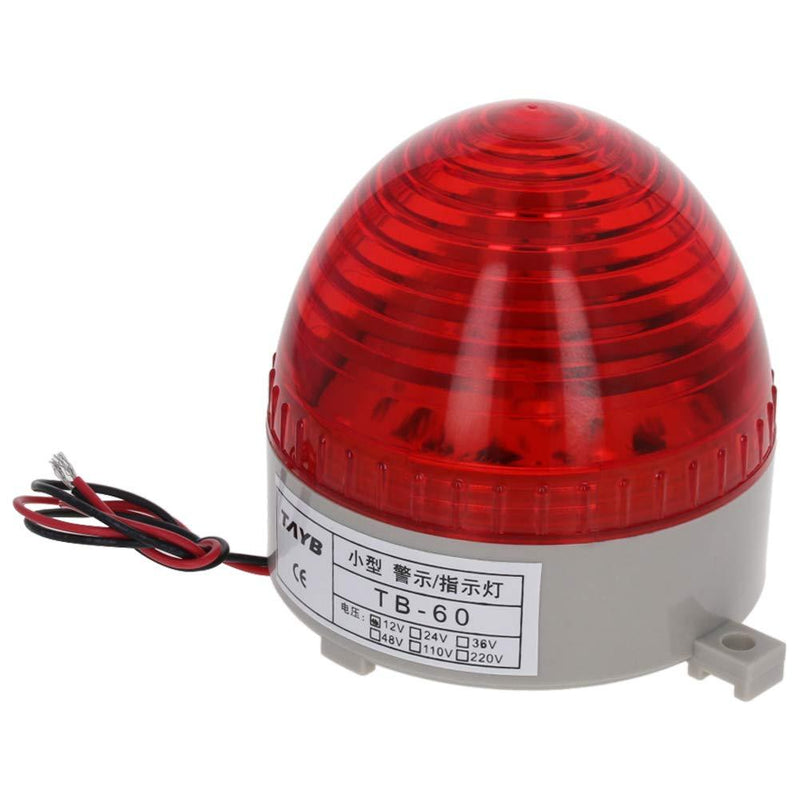 Othmro Warning Light Bulb Industrial Signal Tower Lamp Plastic Electronic Parts Flashing No Sound 12W 12V Red TB-60 1pcs