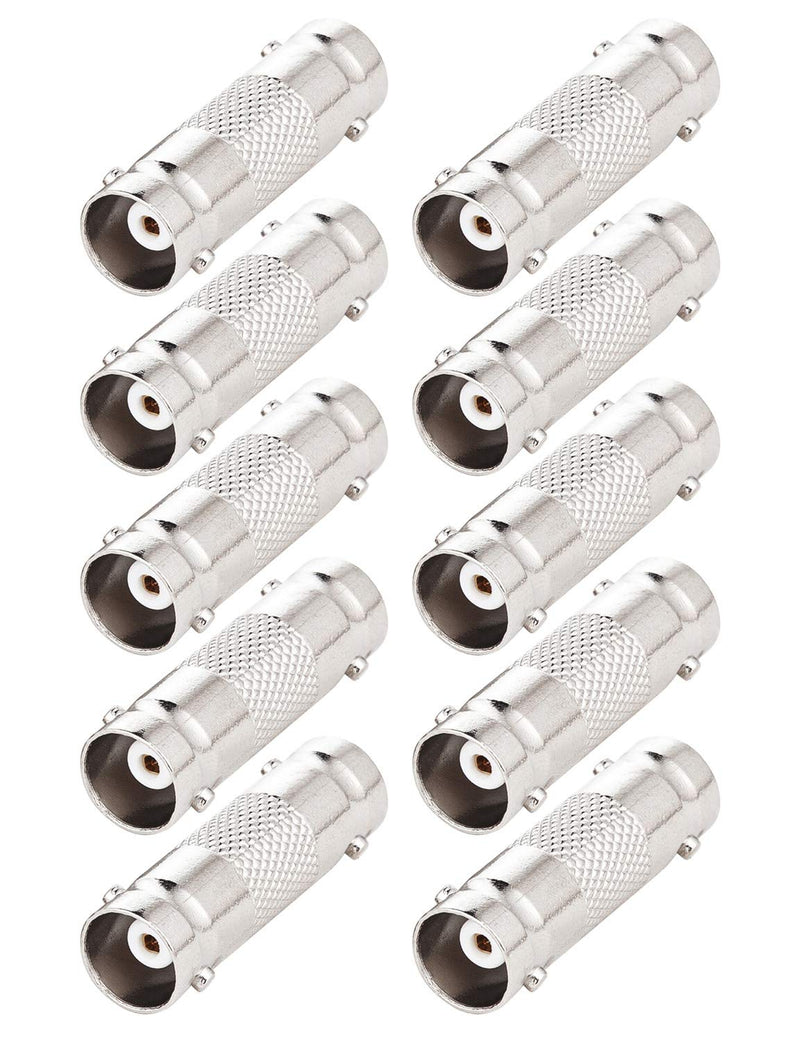 BNC Coupler, 10-Pack BNC Female to Female Adapter Connector, RFAdapter Extend Cables on Security Cameras CCTV