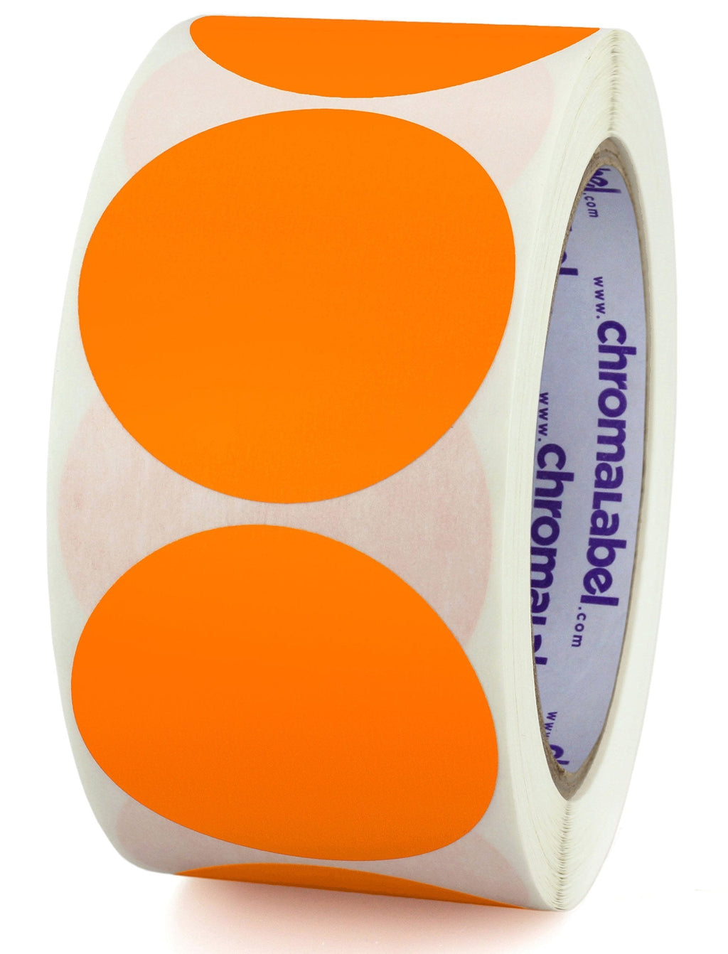 ChromaLabel 2 Inch Round Removable Color-Code Dot Stickers, Inventory Labels, 500/Roll, Orange