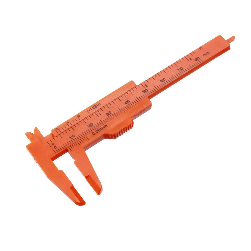 uxcell Vernier Caliper 80mm 3 Inch Metric Mini Double Scale Plastic Ruler Measuring Tool Color Random 2pcs