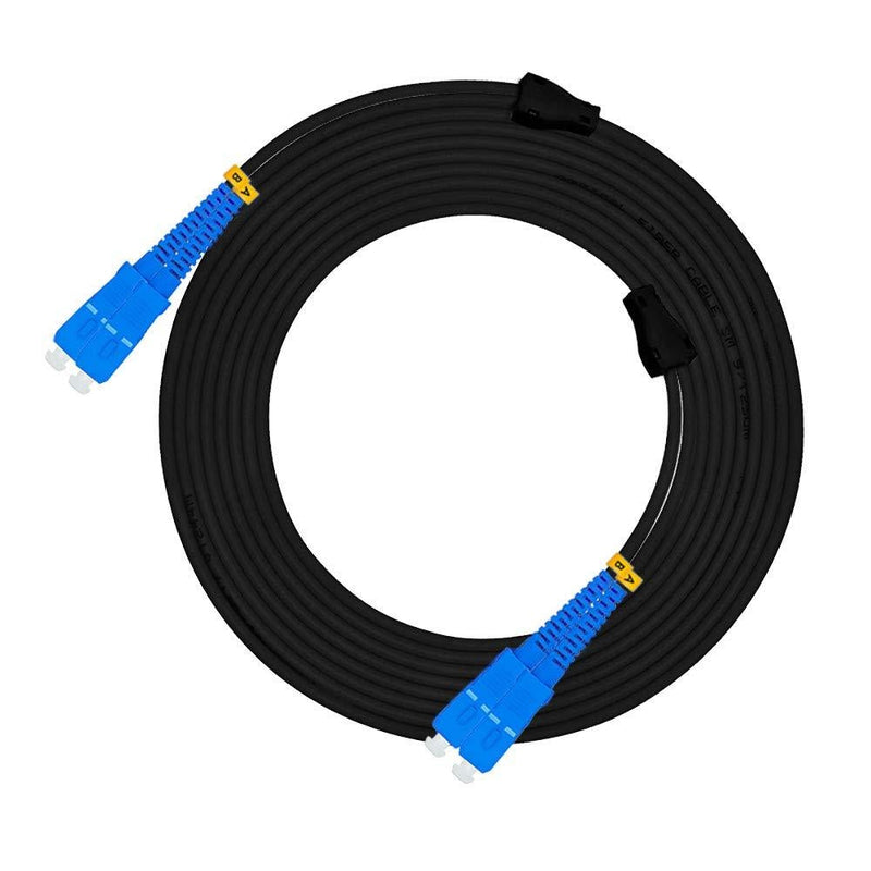 Jeirdus 20M SC to SC Outdoor Armored Duplex 9/125 SM Fiber Optic Cable Jumper Optical Patch Cord Singlemode 20Meters 65ft SC-SC 20M/65ft