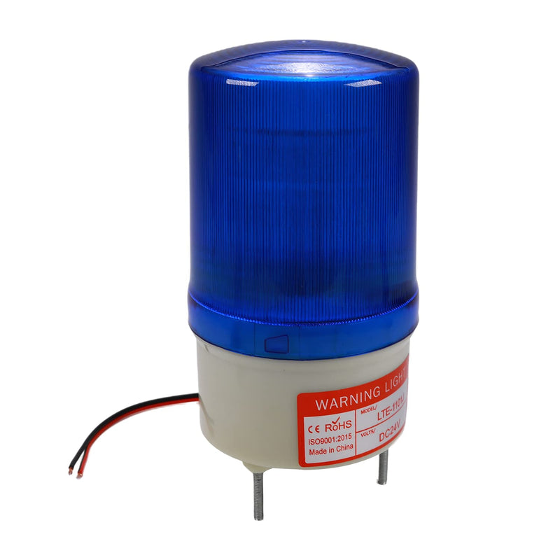 Othmro Warning Light Bulb Industrial Signal Tower Lamp Plastic Electronic Parts Flashing with Sound 24V Blue LTE1101J 1pcs