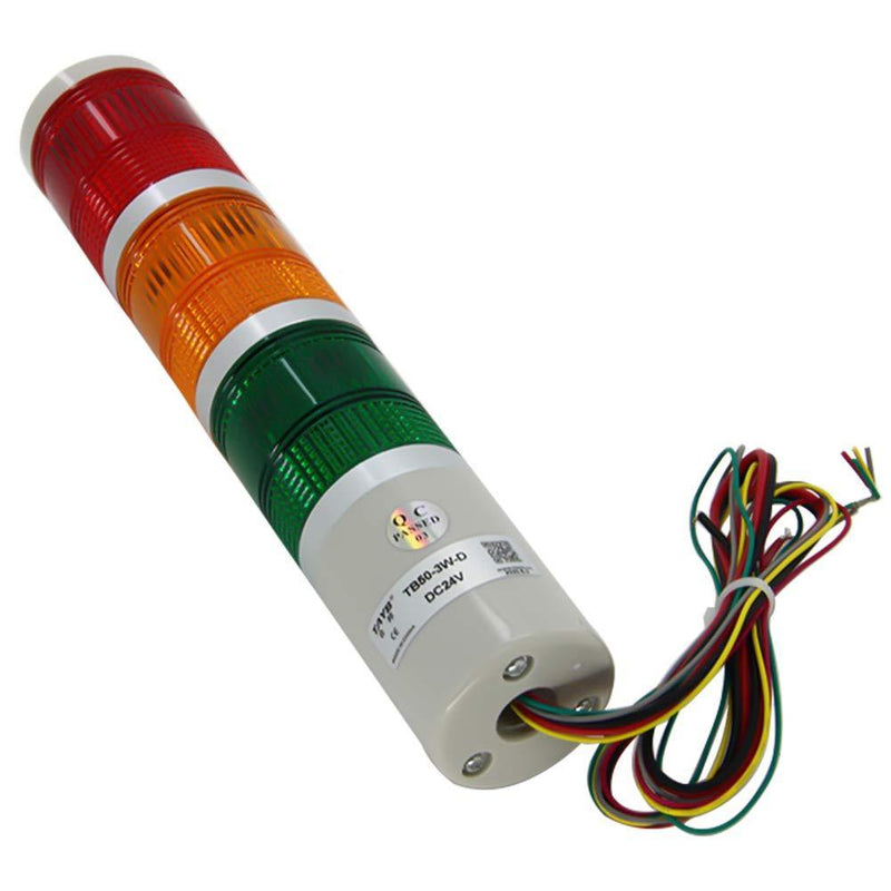 Othmro Warning Light Bulb Industrial Signal Tower Lamp Plastic Electronic Parts Red Green Yellow Flashing No Sound 24V 3W 1PCS TB50-3W-D