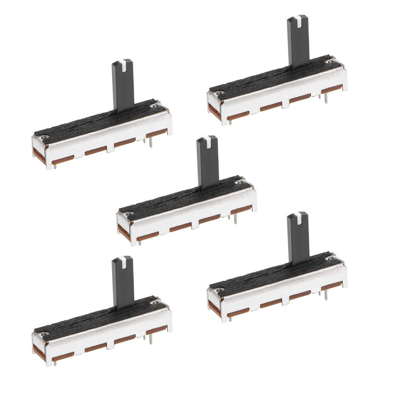 uxcell 5pcs Fader Variable Resistors Mixer 35mm Straight Slide Potentiometer B50K Ohm Linear Potentiometers for Dimming Tuning