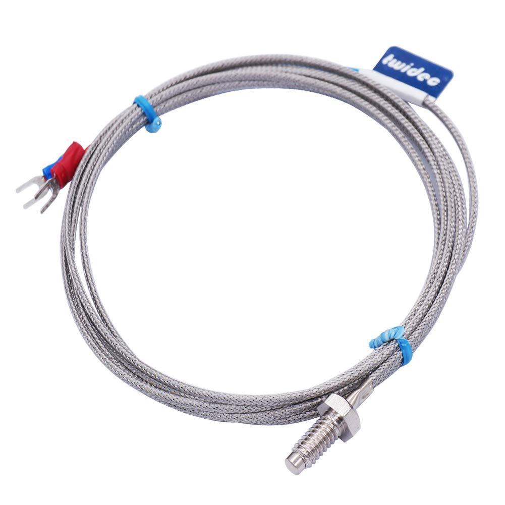 Twidec/1/4" Screw Probe Temperature Sensor K Type Thermocouple 2 Meters Cable Temperature Range: 0-600Â°C LT-104