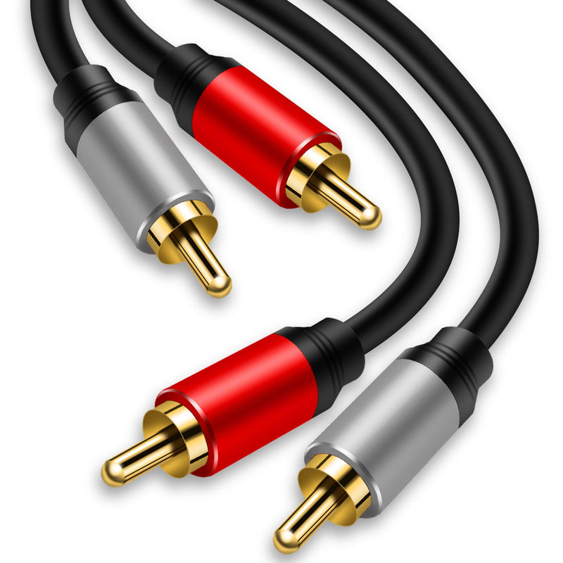 2RCA to 2RCA Cable 3Ft, Tan QY Gold-Plated 2 RCA Male to 2 RCA Male Stereo Audio Cable for Home Theater, HDTV, Gaming Consoles, Hi-Fi Systems (3Ft/1M) 3Ft/1M
