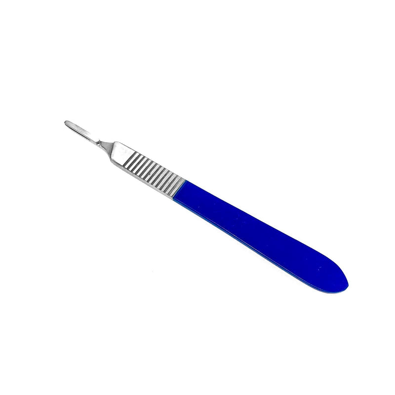 Cynamed Precision Dissecting Scalpel Handle Knife No. 3 with Colored Handles - Perfect for Student, Educational-Use, Dissection Experimentation and More (Blue)