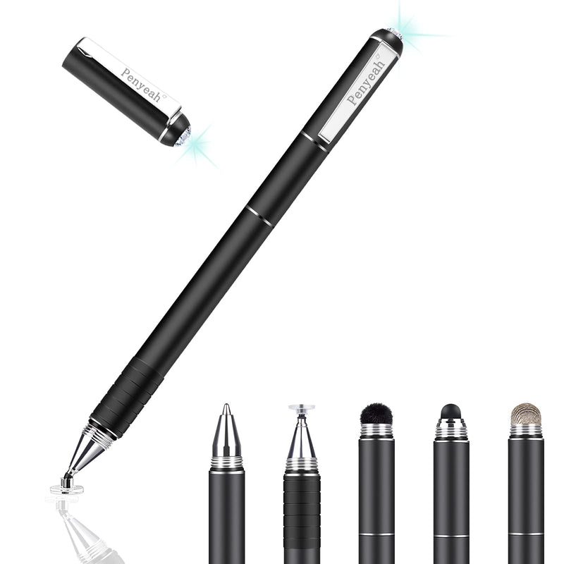 Penyeah Diamond Stylus Pen for iPad, Multi-Tips Capacitive Stylist Pens for Touch Screens, Universal for Apple iPhone/Ipad/Android/Microsoft/Surface Laptop Tablet - Black