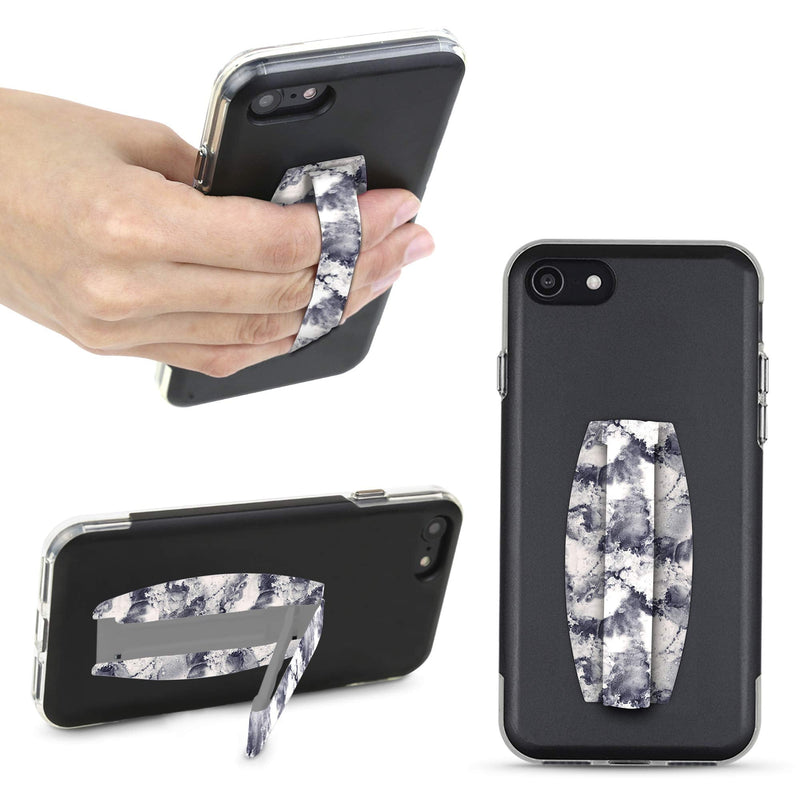 Gear Beast Universal Cell Phone Grip - Ultra Slim Elastic Finger Holder & Phone Stand Gray Marble