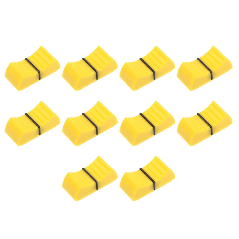 uxcell Plastic Straight Slide Potentiometer Flat Push Knob Insert Shaft 4x1mm Yellow 10pcs