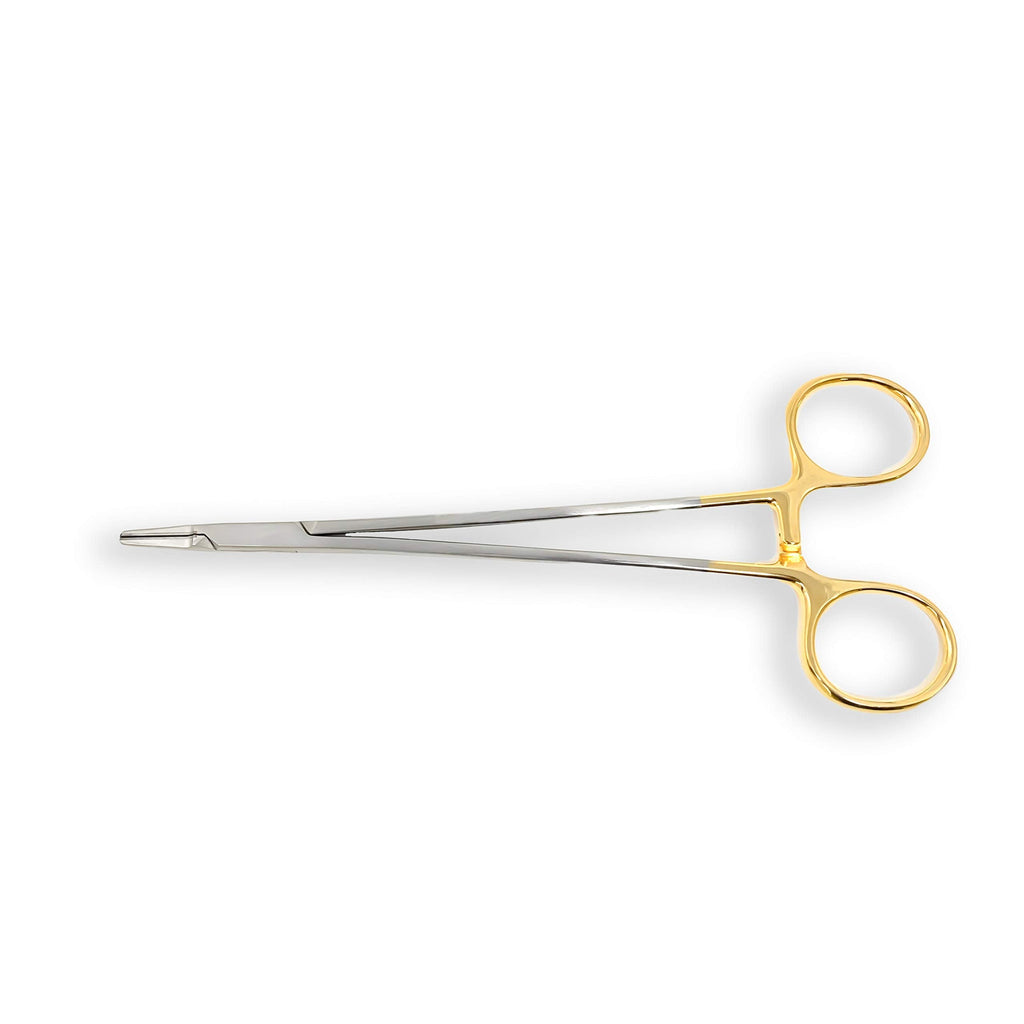 Cynamed TC Ryder Micro Needle/Suture Holder Driver with Tungsten Carbide Inserts and Gold Rings - Premium Grade Instrument (7 in.)