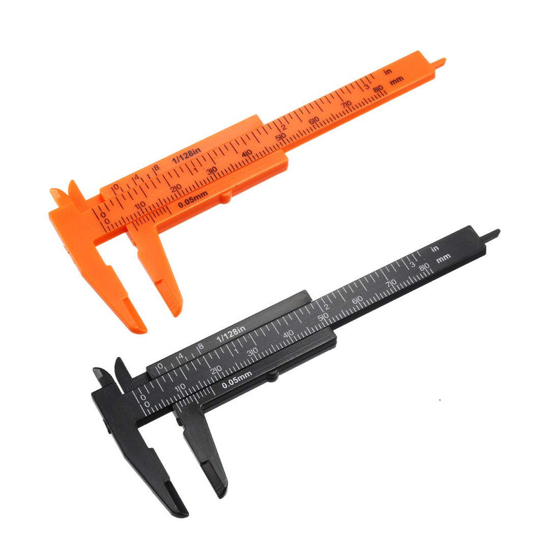 uxcell Vernier Caliper 80mm 3 Inch Metric Mini Double Scale Plastic Ruler Measuring Tool 1Set