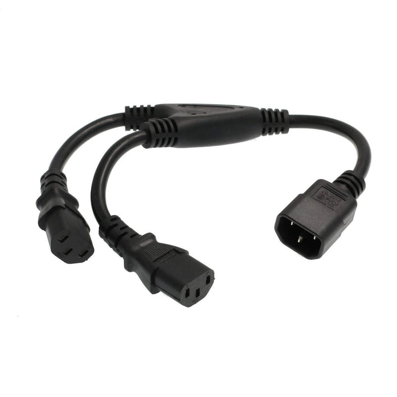 UPS PDU Computer Power Splitter Y Cord IEC320 C14 to 2 x IEC320 C13 10A 250V Extension Cable 12'' C14-2xC13 60cm