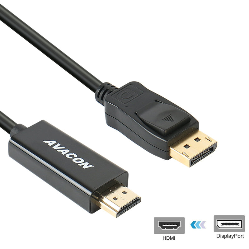 DisplayPort to HDMI 15 Feet Gold-Plated Cable, Avacon Display Port to HDMI Adapter Male to Male Black 1 PACK