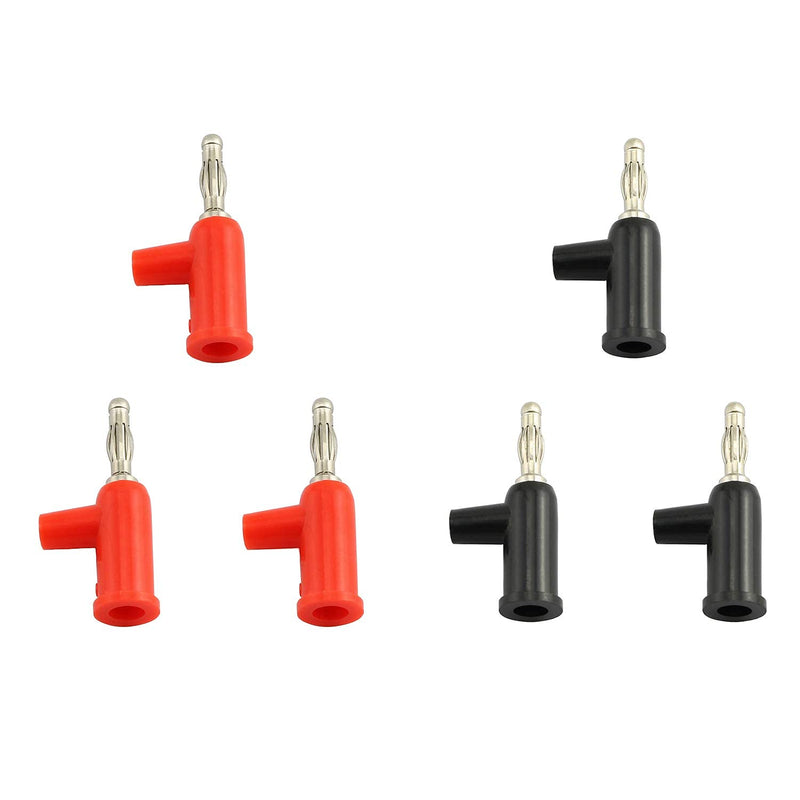 Longdex Banana Plug 6PCS Solderless Stackable Test Lead Connector 4mm Banana Plug Red Black 建议更改
