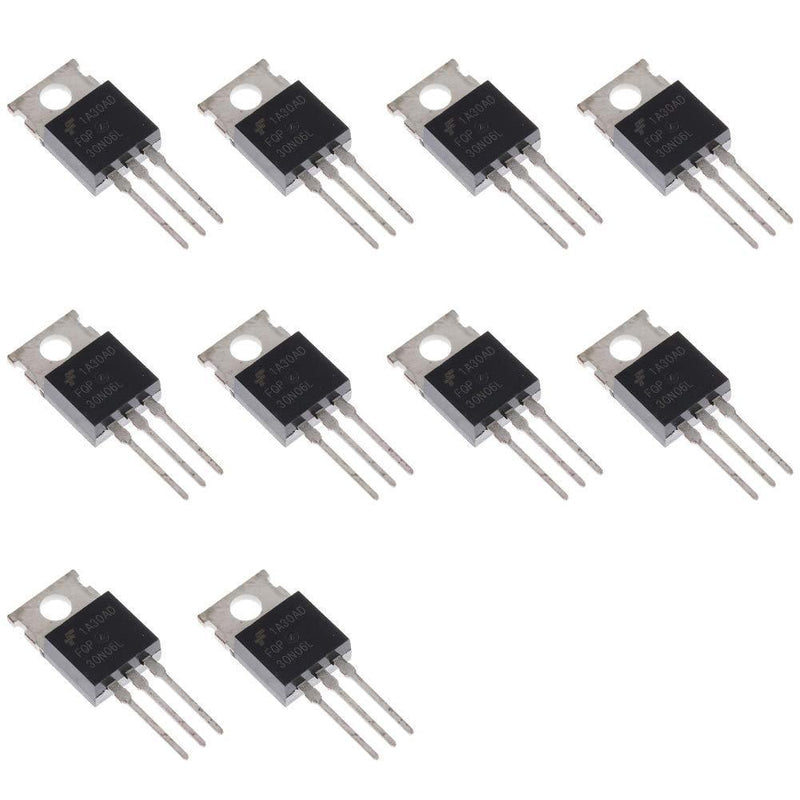 Bridgold 10pcs FQP30N06L FQP30N06 30N06 30N06L N-Channel MOSFET Transistor 32 A/60 V,3-Pin TO-220