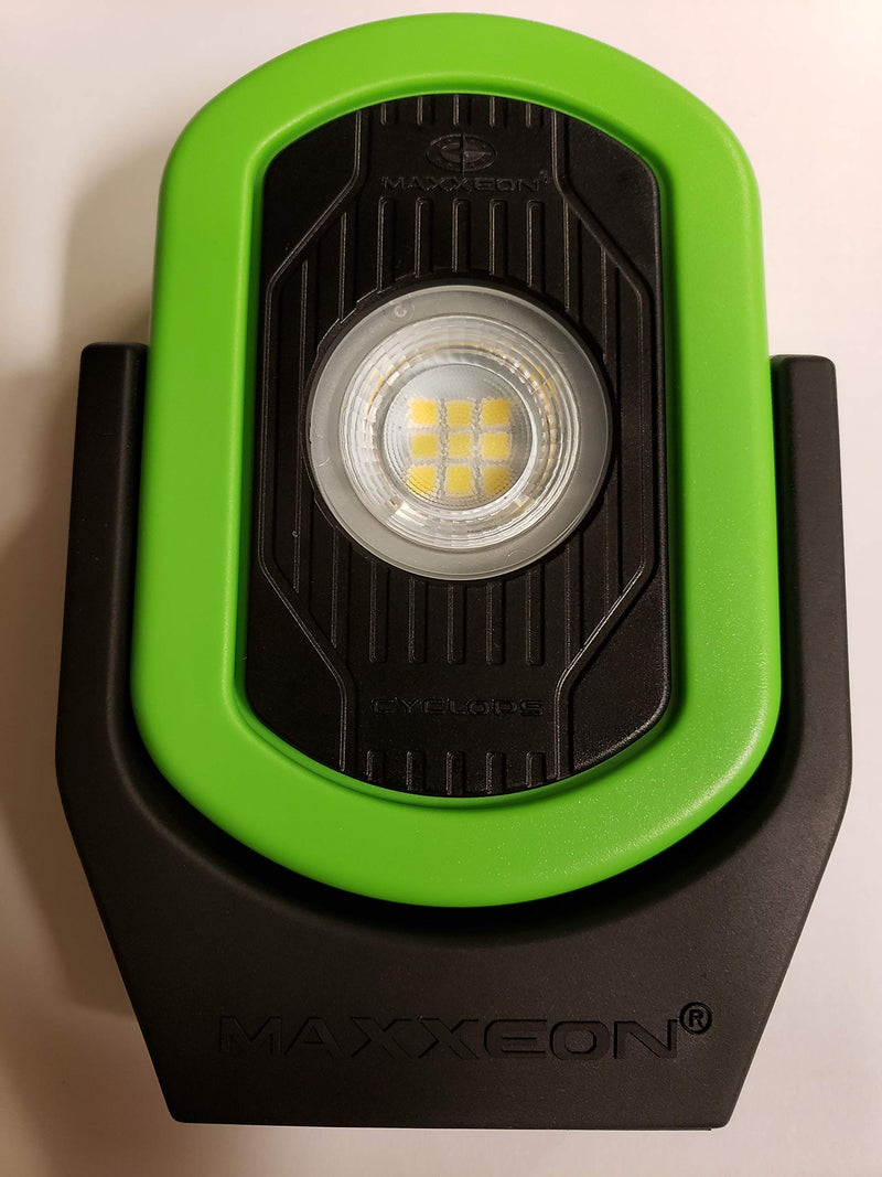 Maxxeon MXN00811, HiVis Green, 720 Lumens, USB-C Rechargeable LED Cyclops Workstar Work Light