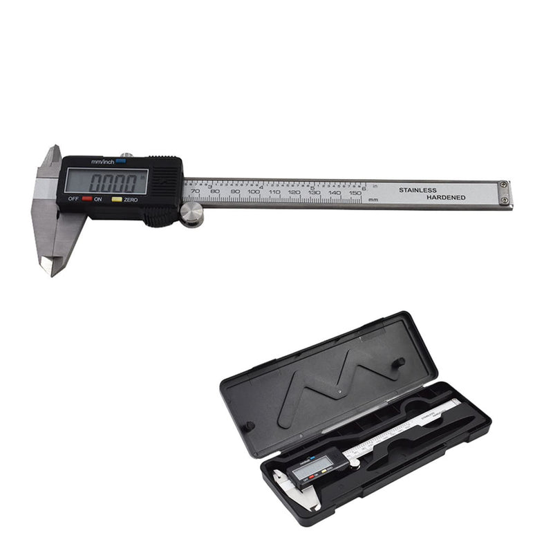 Electronic Digital Caliper Stainless Steel Body with Large LCD Screen 0-6 Inches Inch/Millimeter Conversion