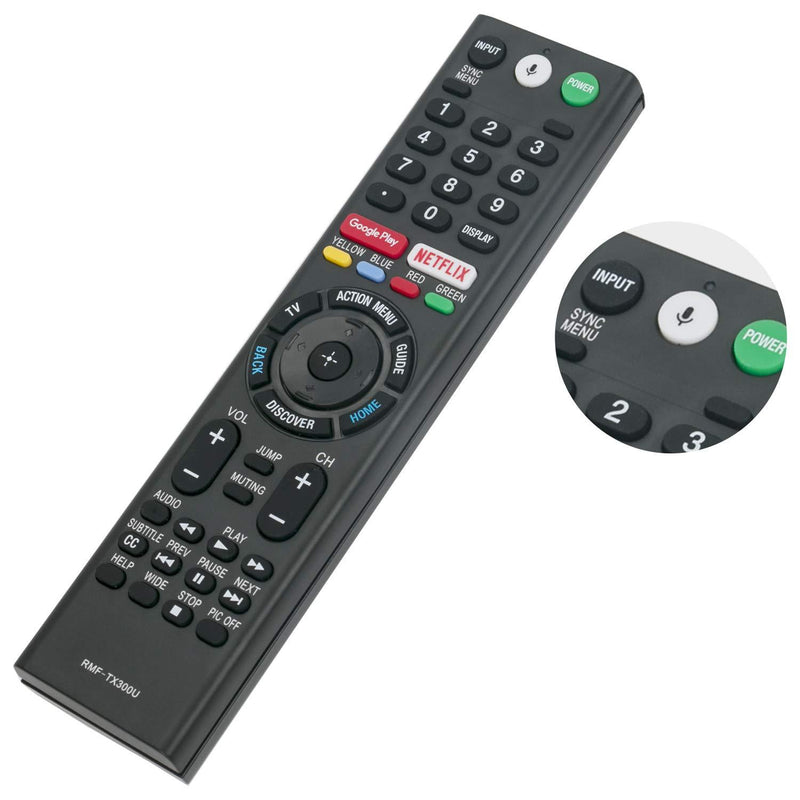 New Replace RMF-TX300U Voice Remote Control with Mic fit for Sony 4K Smart LED TV HDTV Bravia XBR-43X800E XBR-49X800E XBR-55X800E XBR-55X806E XBR-65X850E 149331811 KDL-50W800C KDL-55W800C KDL-65W800C