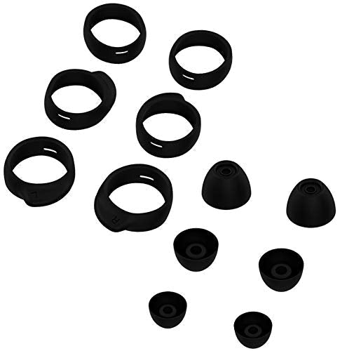 ALXCD Replacement Eartips Earhooks Kit for Galaxy Buds Headphone, S/M/L 3 Pairs Silicone Earbud Tips, S M L 3 Pairs Earhooks, Fit for Galaxy Buds SM-R170 Headphone, S M L Black