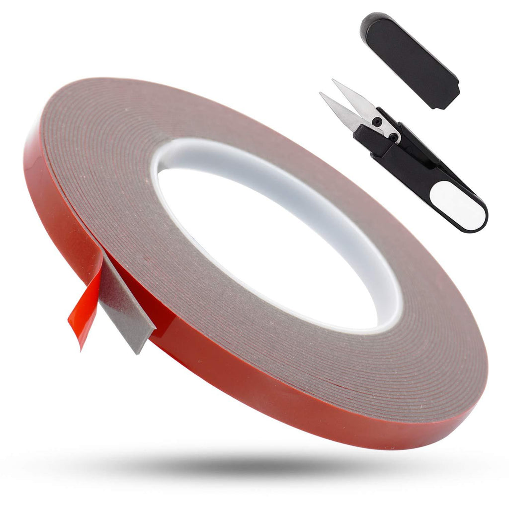 Heavy Duty Double Sided Mounting Tape, AWSOM LED Strip Lights Adhesive Tape Waterproof,Removable Foam Tape Suit Wall Mounting,Car Mounting,Office Tape(10Metres/Pack)